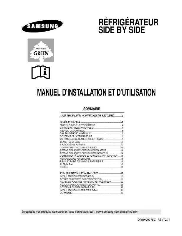 Mode d'emploi SAMSUNG RS24KASW1-CAF