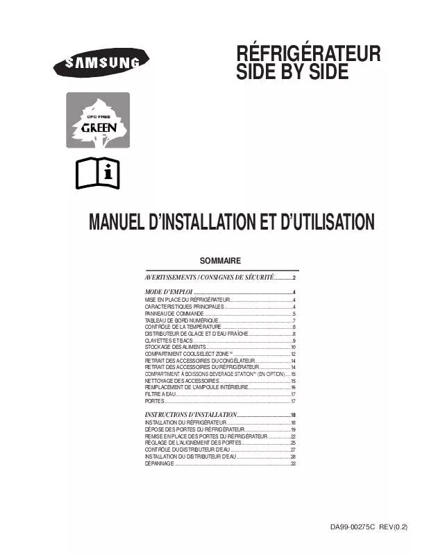 Mode d'emploi SAMSUNG RS2555SL