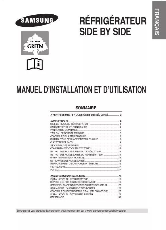 Mode d'emploi SAMSUNG RS60KJSM