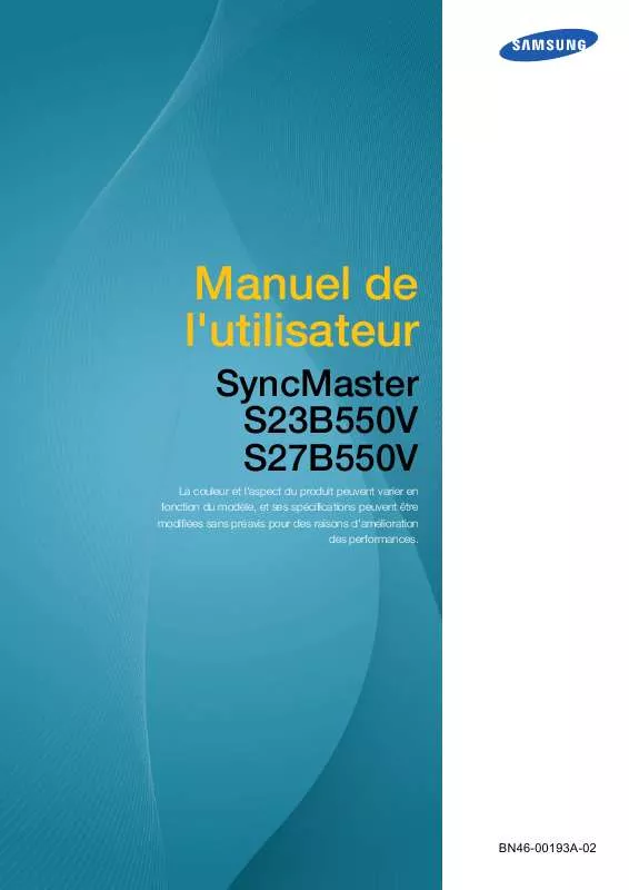 Mode d'emploi SAMSUNG SYNCMASTER S20B300N