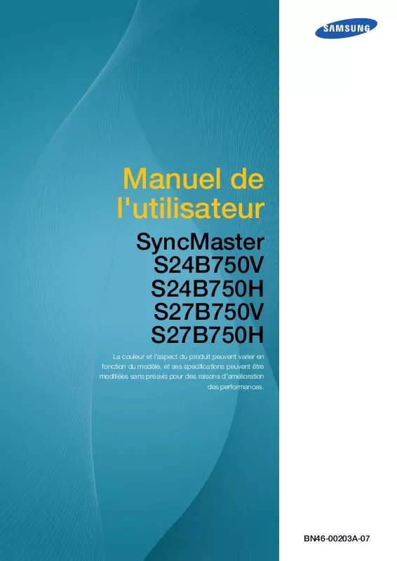 Mode d'emploi SAMSUNG SYNCMASTER S27B750H