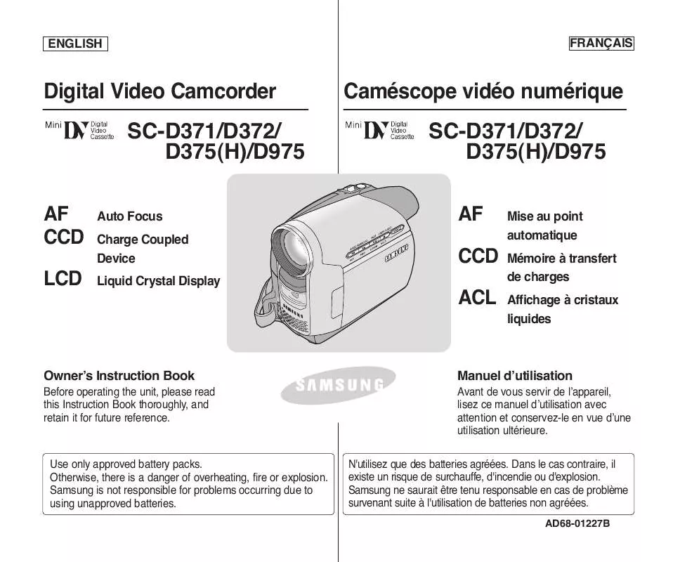 Mode d'emploi SAMSUNG SC-D371