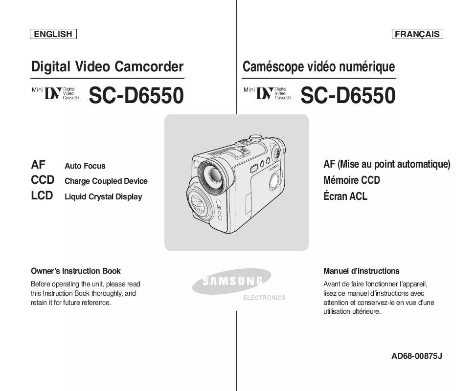 Mode d'emploi SAMSUNG SC-D6550