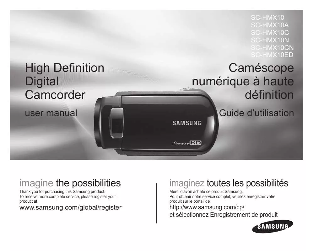 Mode d'emploi SAMSUNG SC-HMX10A