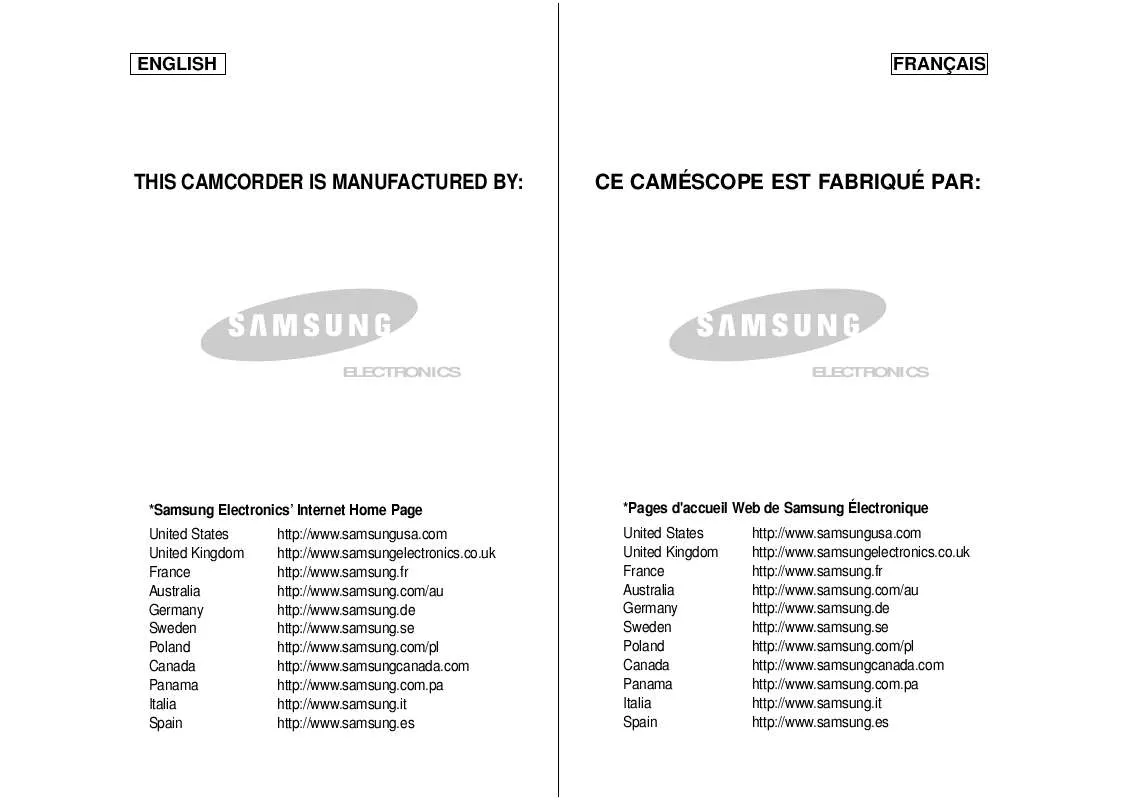 Mode d'emploi SAMSUNG SC-M105S