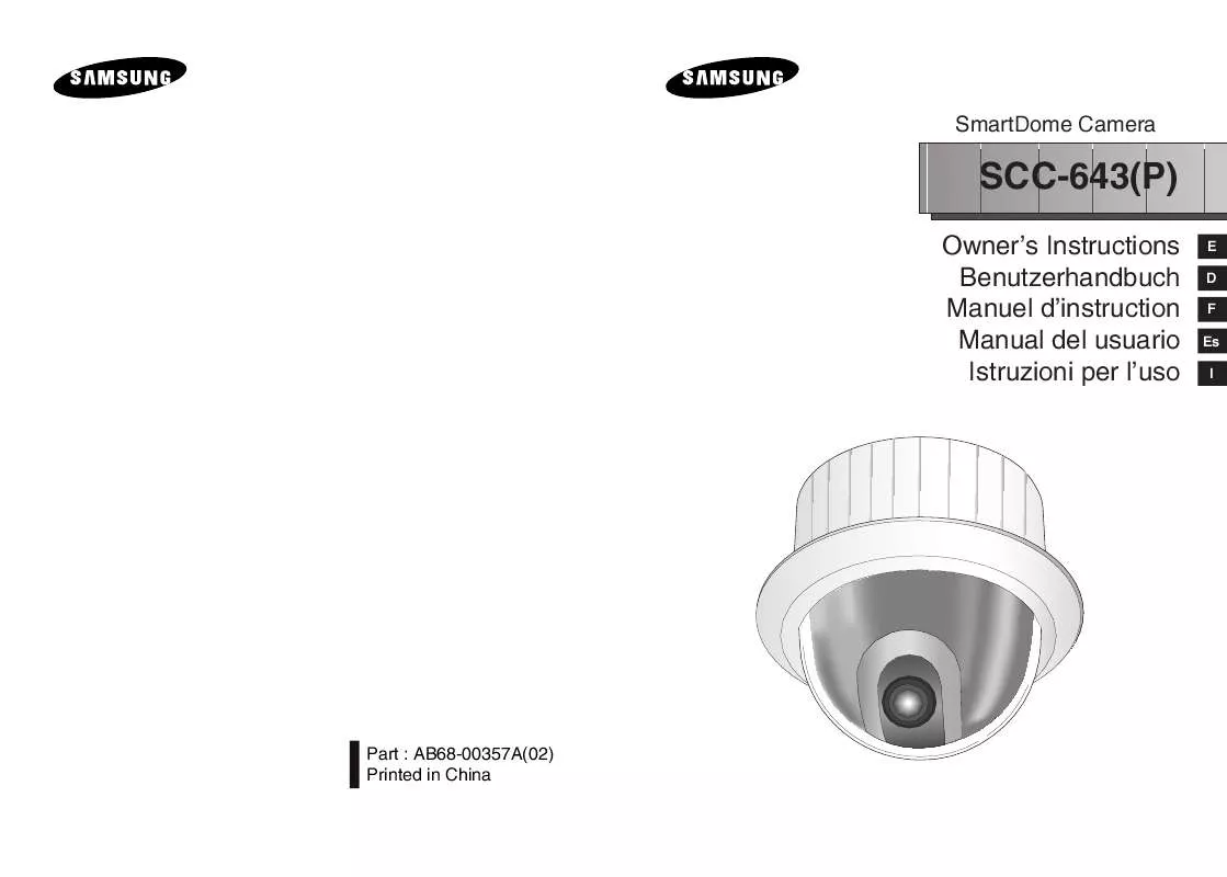 Mode d'emploi SAMSUNG SCC-643