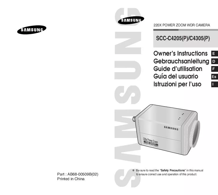 Mode d'emploi SAMSUNG SCC-C4205P