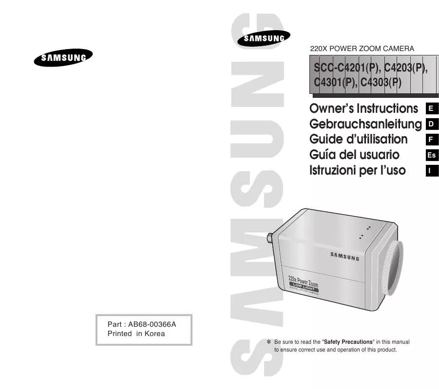 Mode d'emploi SAMSUNG SCC-C4301P