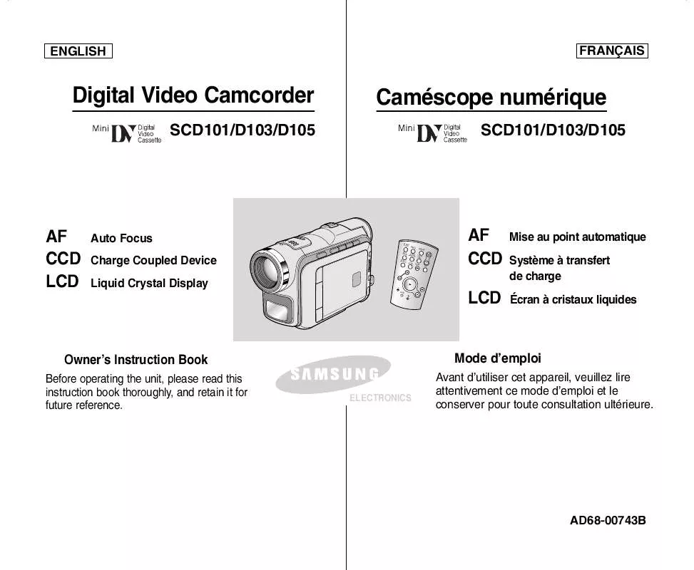 Mode d'emploi SAMSUNG SC-D101