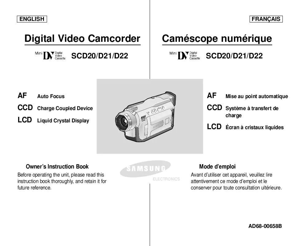 Mode d'emploi SAMSUNG SC-D21