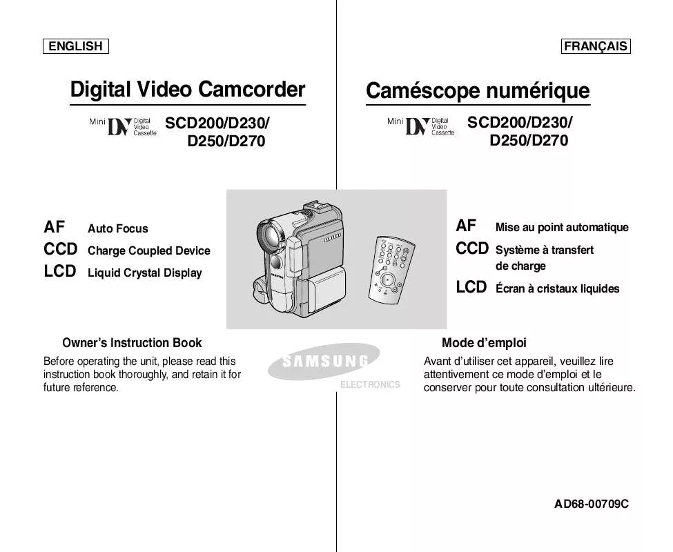 Mode d'emploi SAMSUNG SC-D23