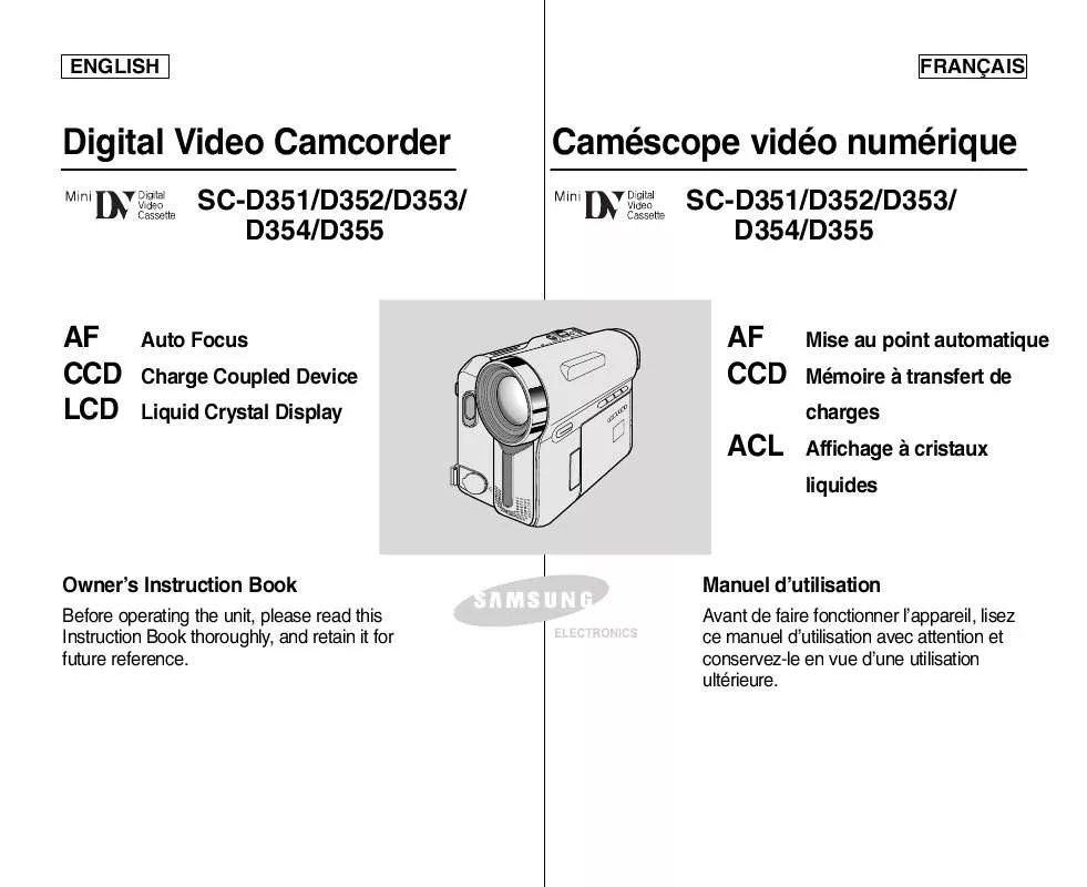 Mode d'emploi SAMSUNG SC-D351
