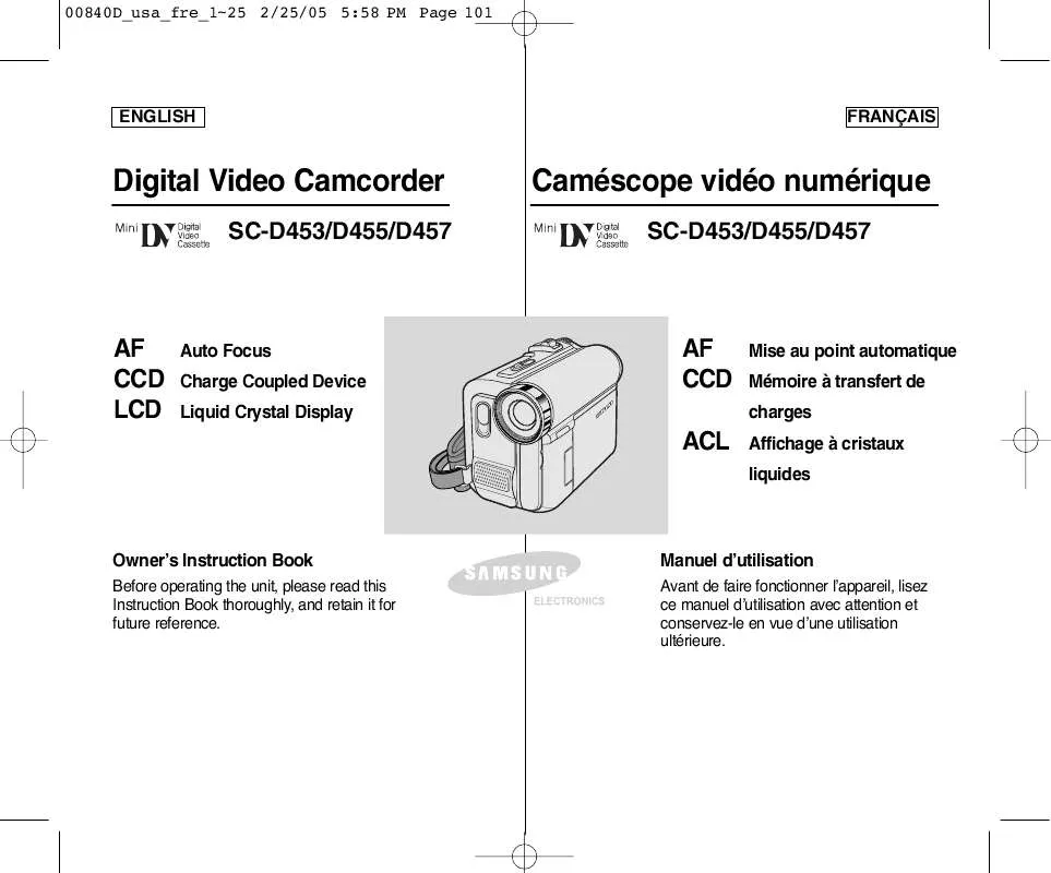 Mode d'emploi SAMSUNG SC-D453