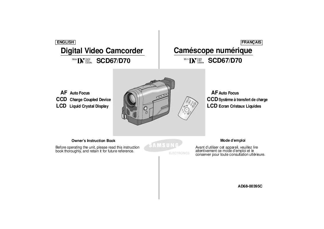 Mode d'emploi SAMSUNG SC-D67