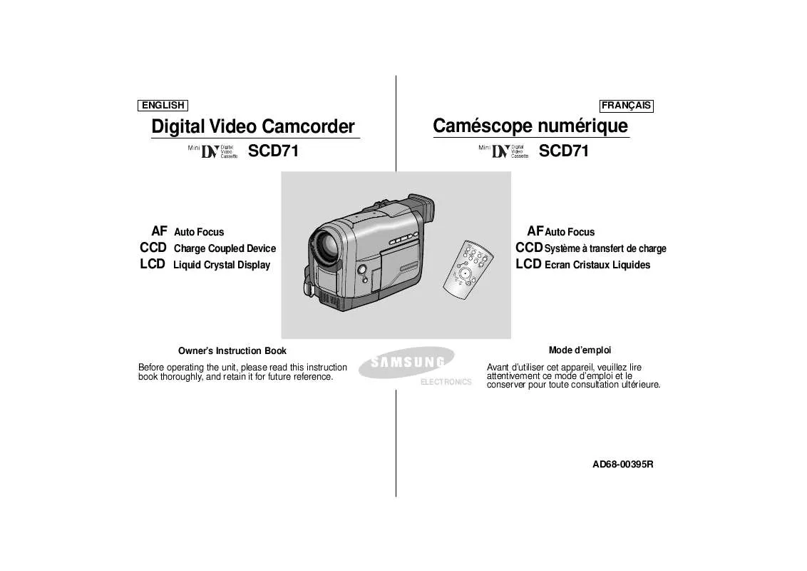 Mode d'emploi SAMSUNG SC-D70