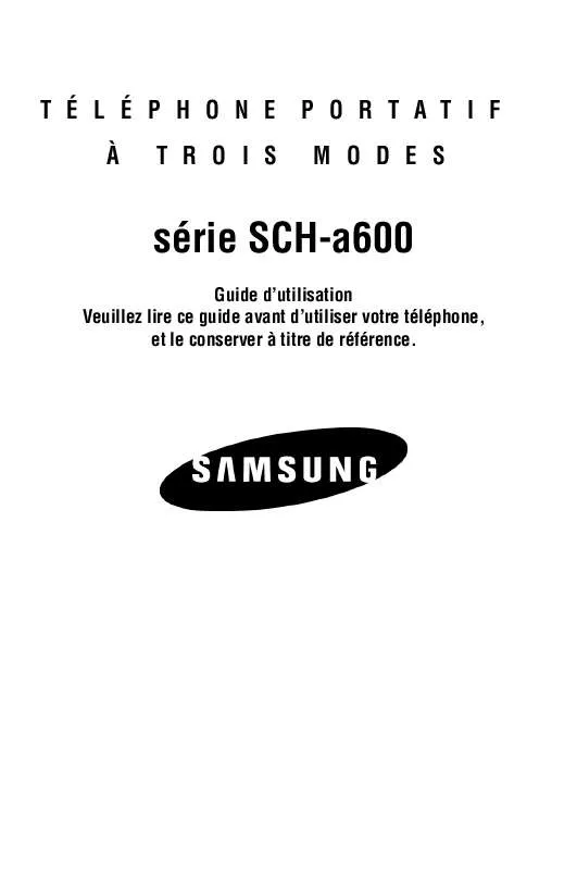 Mode d'emploi SAMSUNG SCH-A600