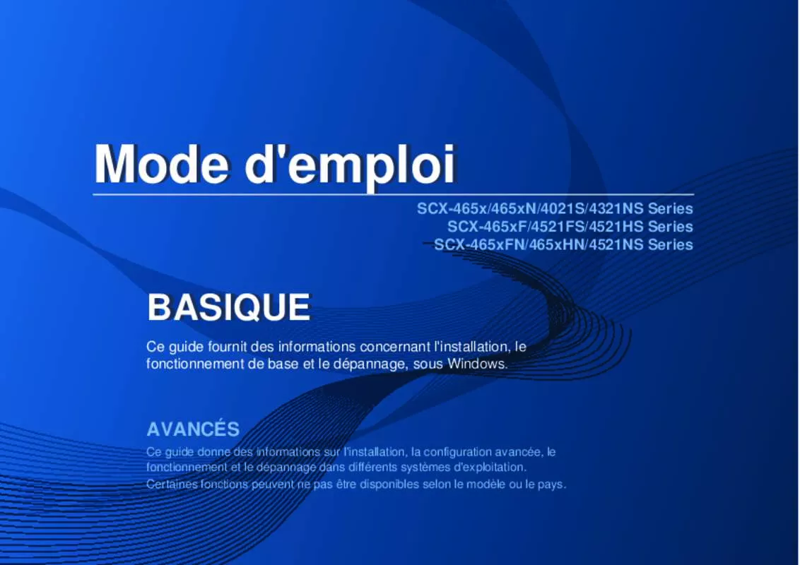 Mode d'emploi SAMSUNG SCX-4655FN