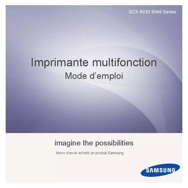 Mode d'emploi SAMSUNG SCX-8040ND