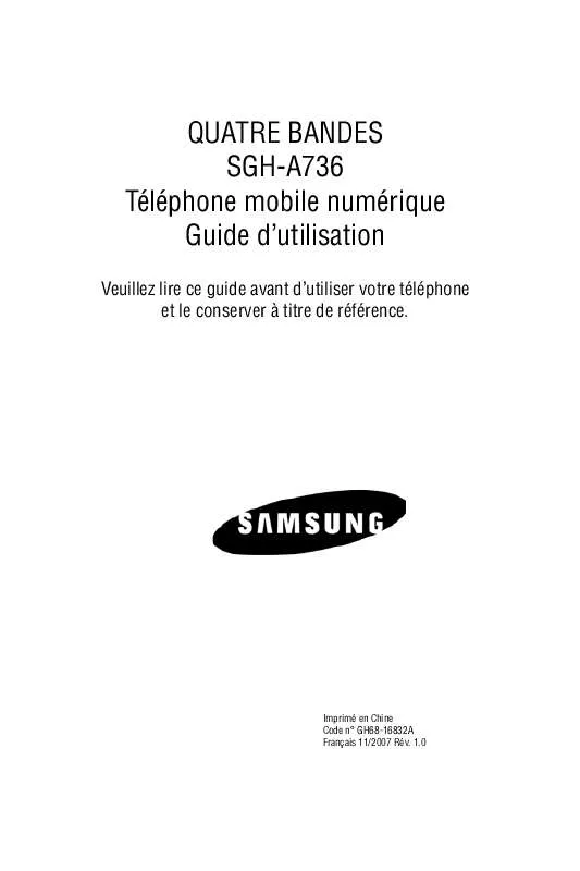 Mode d'emploi SAMSUNG SGH-A736