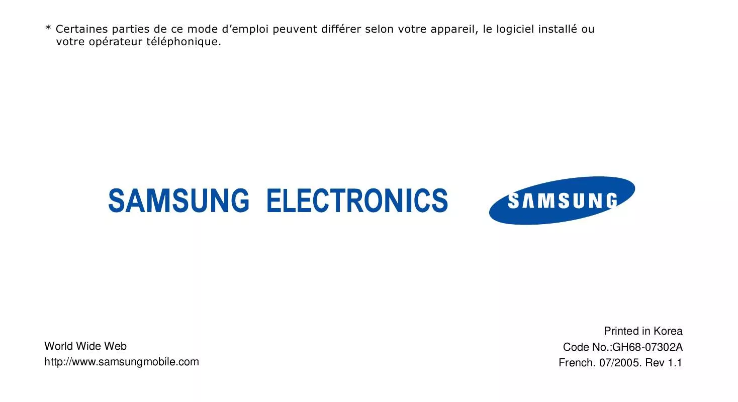 Mode d'emploi SAMSUNG SGH-E350