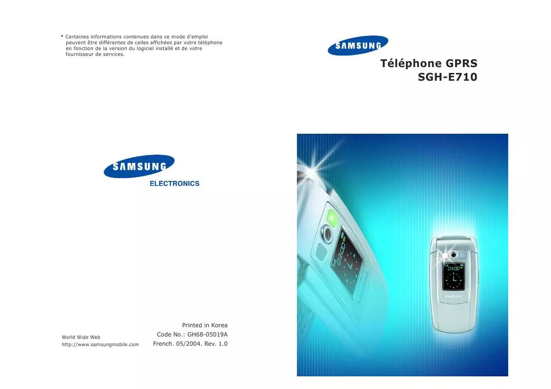 Mode d'emploi SAMSUNG SGH-E710