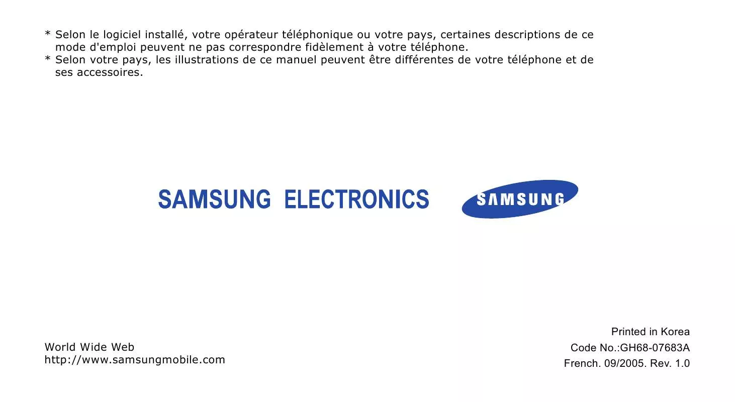 Mode d'emploi SAMSUNG SGH-E760