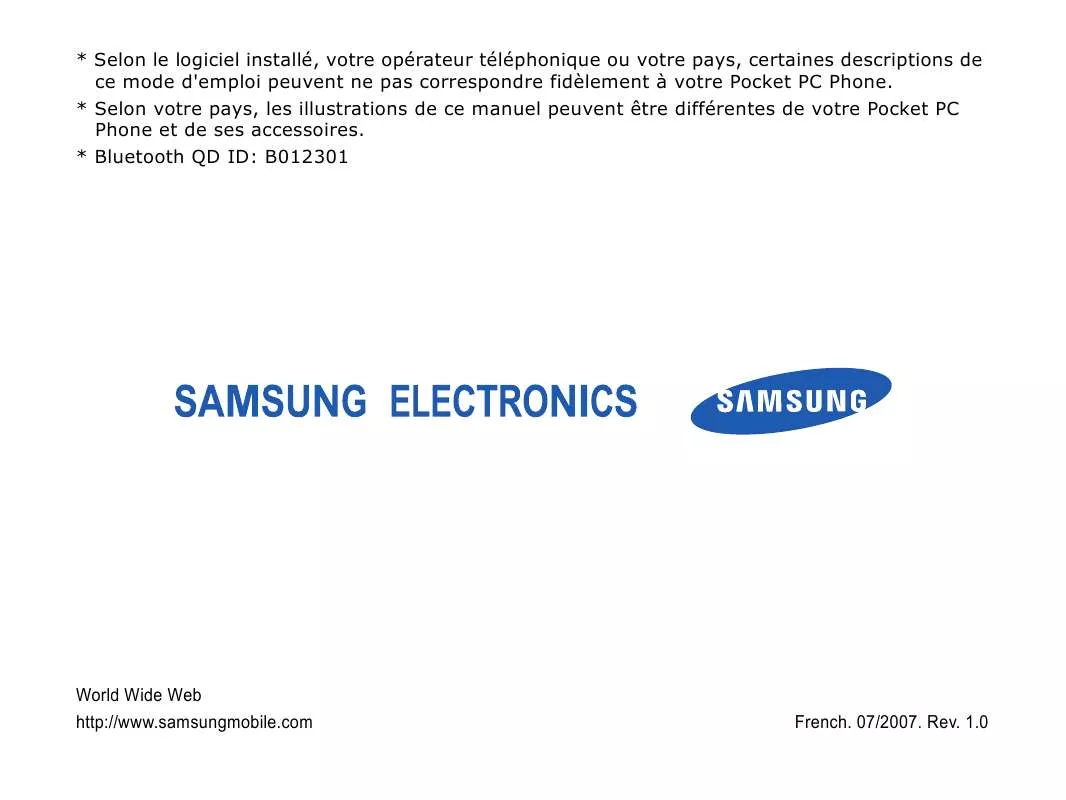 Mode d'emploi SAMSUNG SGH-I710