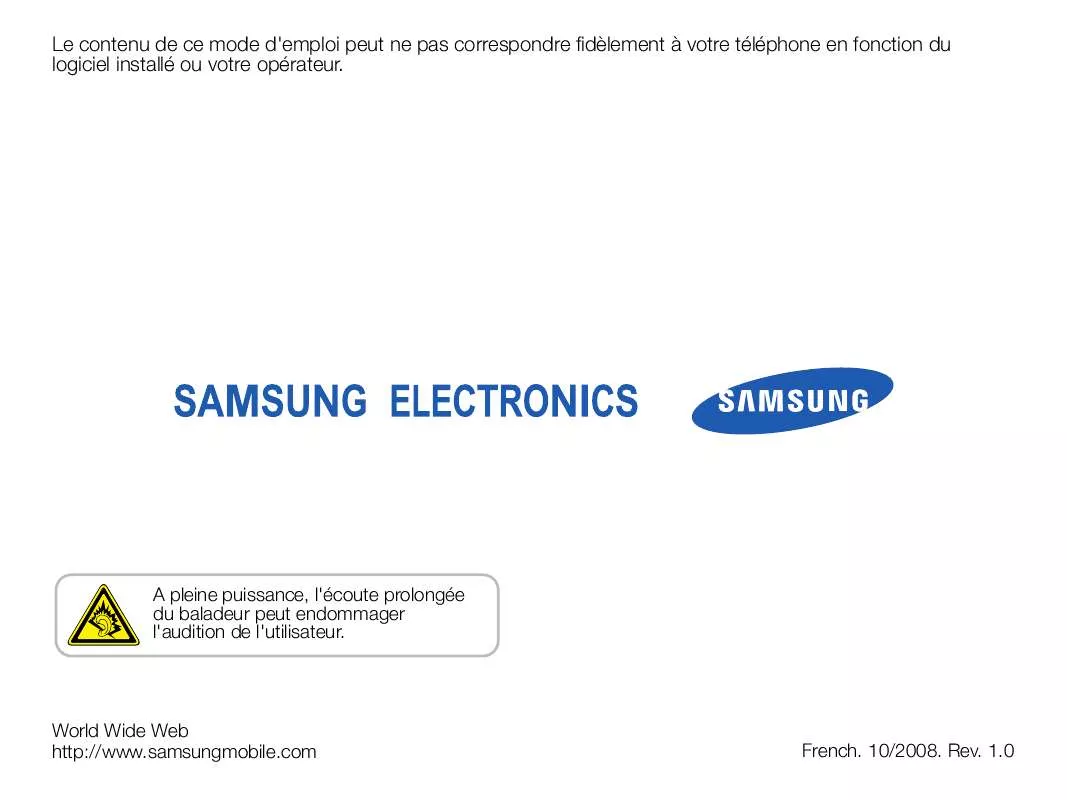 Mode d'emploi SAMSUNG SGH-L870