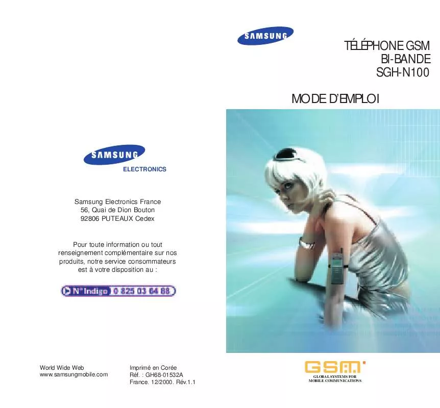 Mode d'emploi SAMSUNG SGH-N100EA