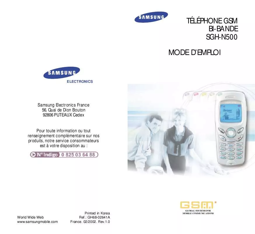 Mode d'emploi SAMSUNG SGH-N500SA