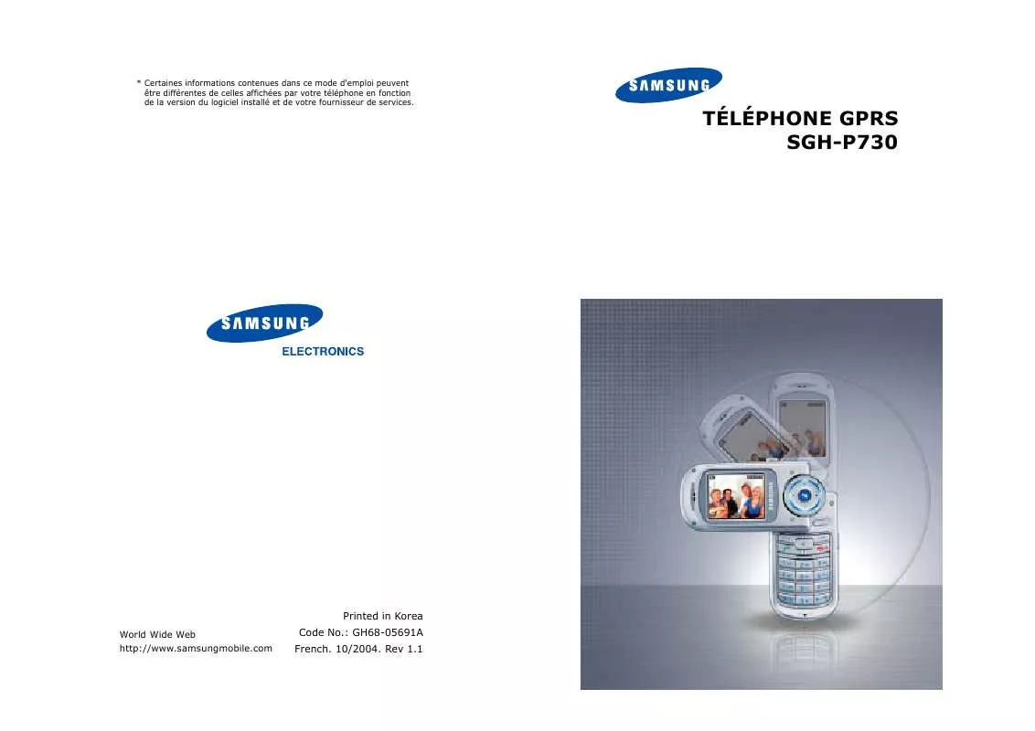 Mode d'emploi SAMSUNG SGH-P730