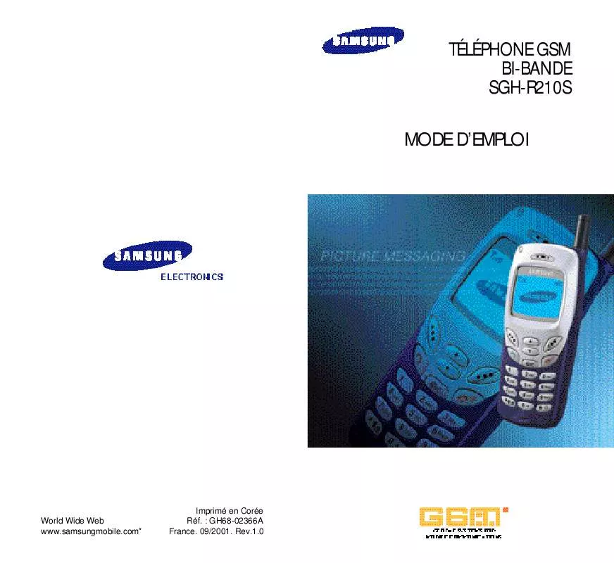 Mode d'emploi SAMSUNG SGH-R210