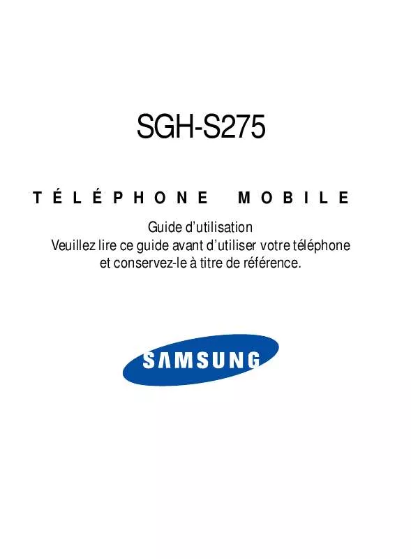 Mode d'emploi SAMSUNG SGH-S275M