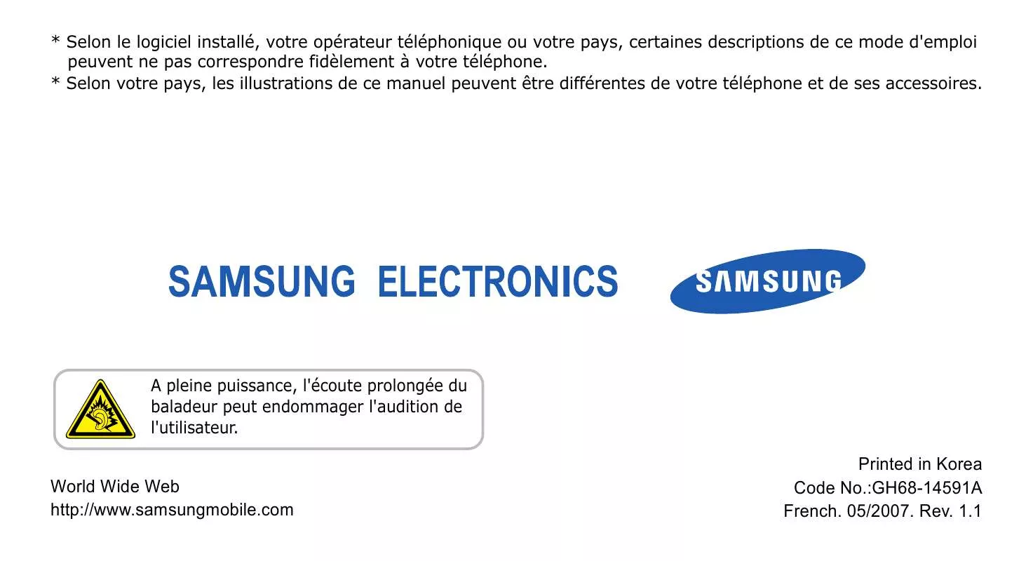 Mode d'emploi SAMSUNG SGH-S730