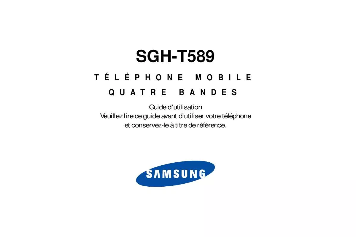 Mode d'emploi SAMSUNG SGH-T589R