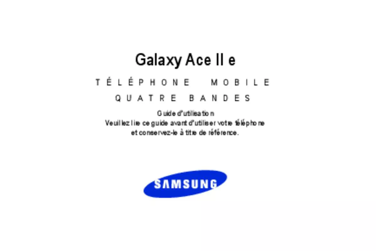 Mode d'emploi SAMSUNG SGH-T599V