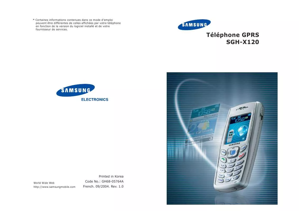 Mode d'emploi SAMSUNG SGH-X120