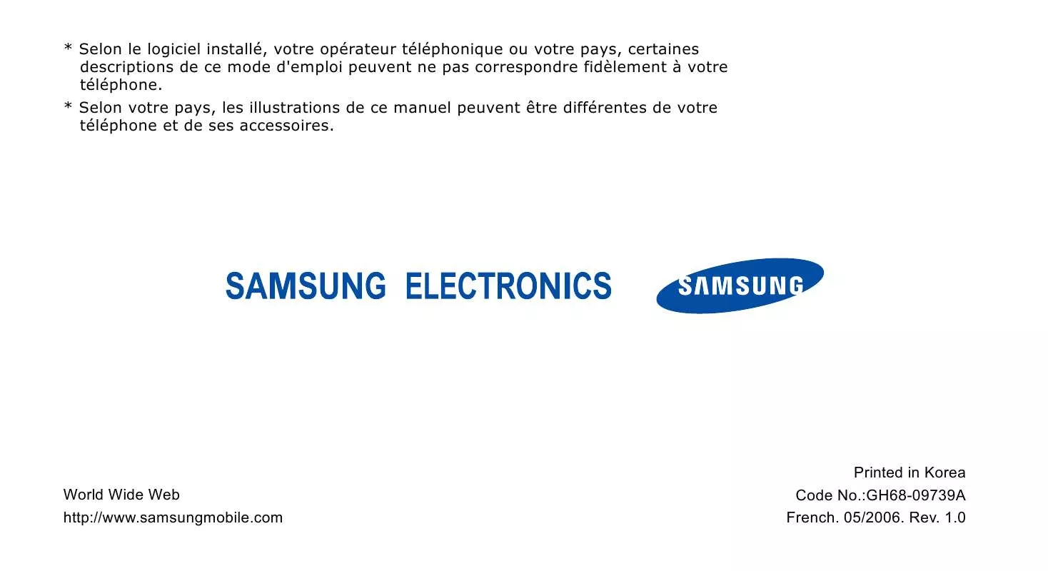 Mode d'emploi SAMSUNG SGH-X650