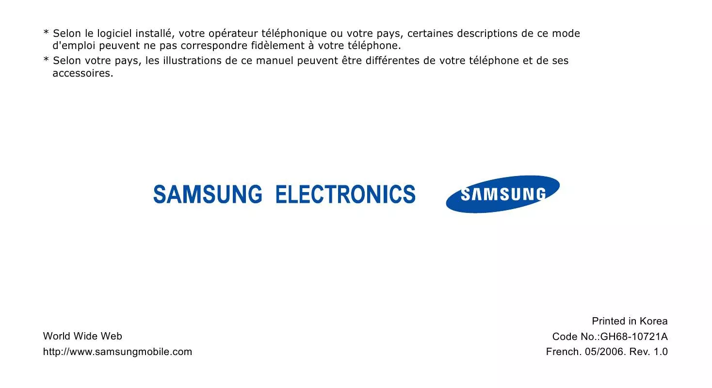 Mode d'emploi SAMSUNG SGH-X680