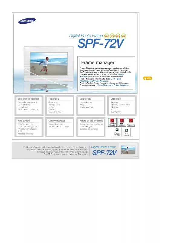 Mode d'emploi SAMSUNG SPF-72V