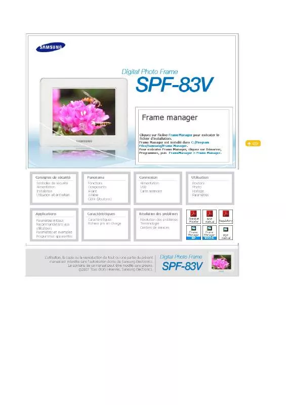 Mode d'emploi SAMSUNG SPF-83V