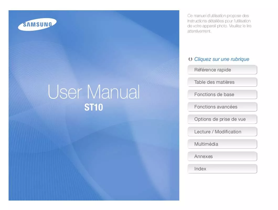 Mode d'emploi SAMSUNG ST10