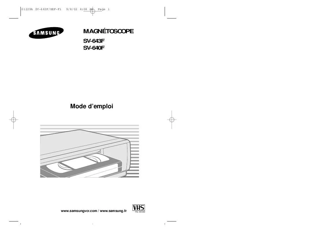 Mode d'emploi SAMSUNG SV-640F/XEF