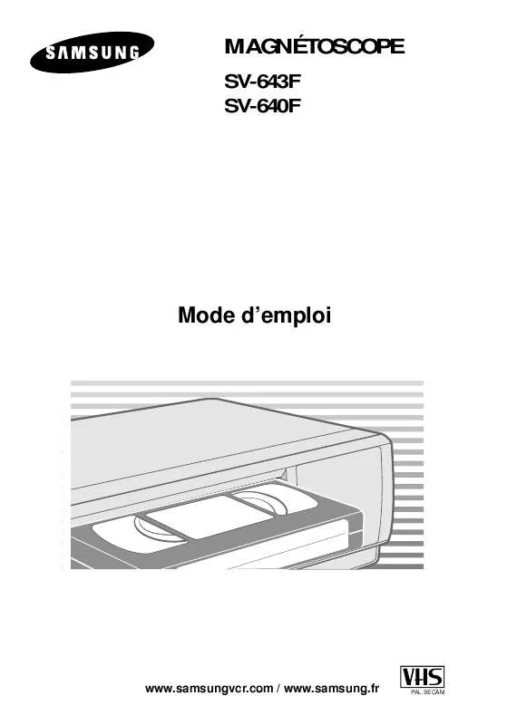 Mode d'emploi SAMSUNG SV643F-XEF