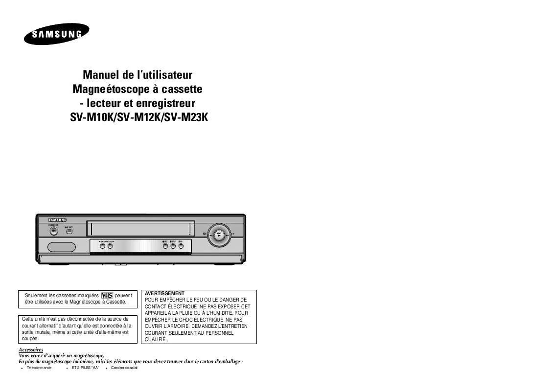 Mode d'emploi SAMSUNG SV-M12K