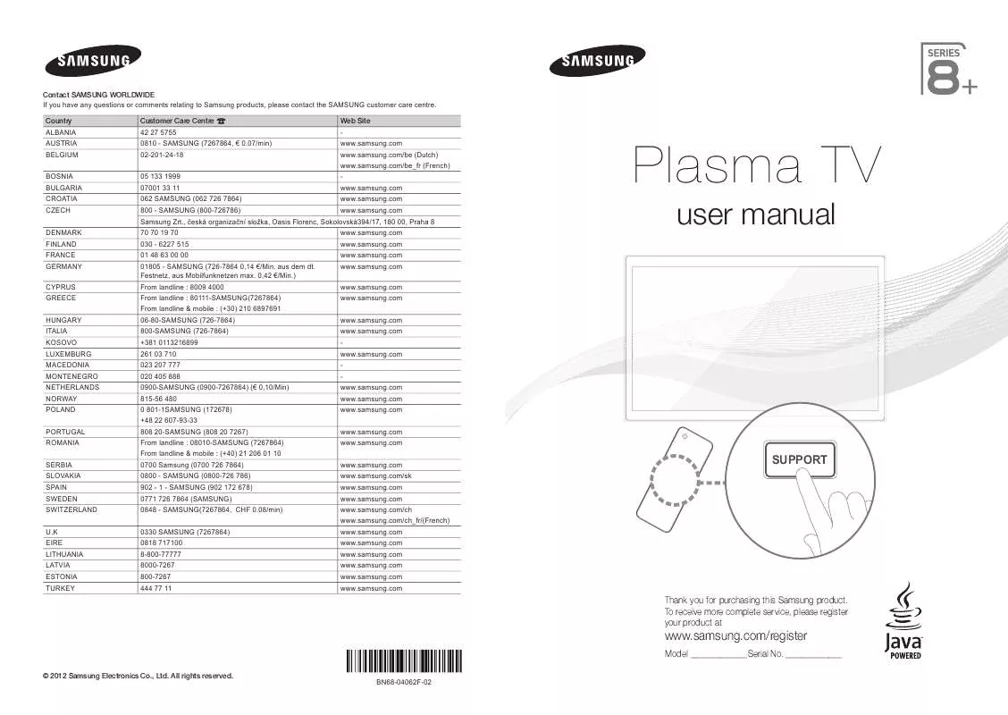 Mode d'emploi SAMSUNG PS51E8000GQ