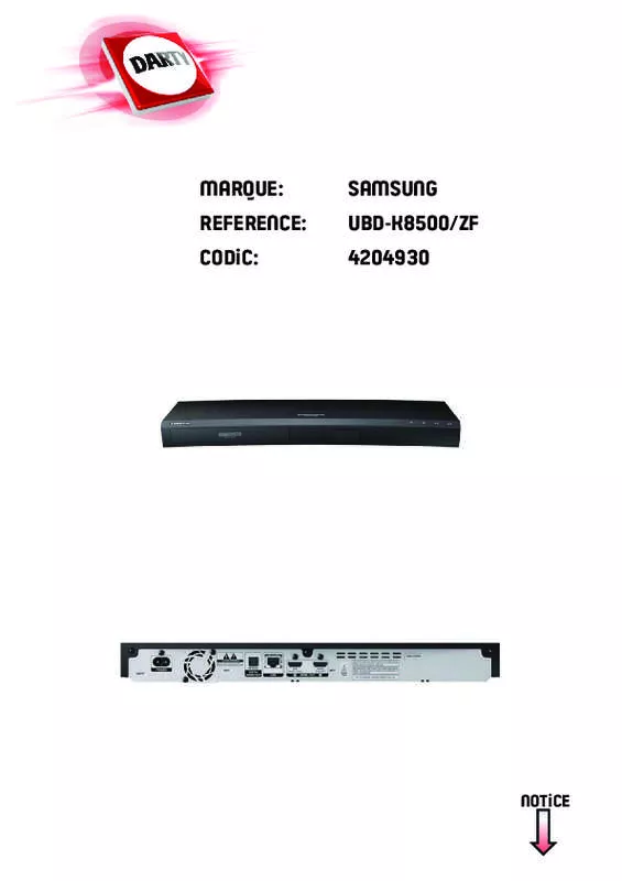 Mode d'emploi SAMSUNG UBD-K8500/ZF