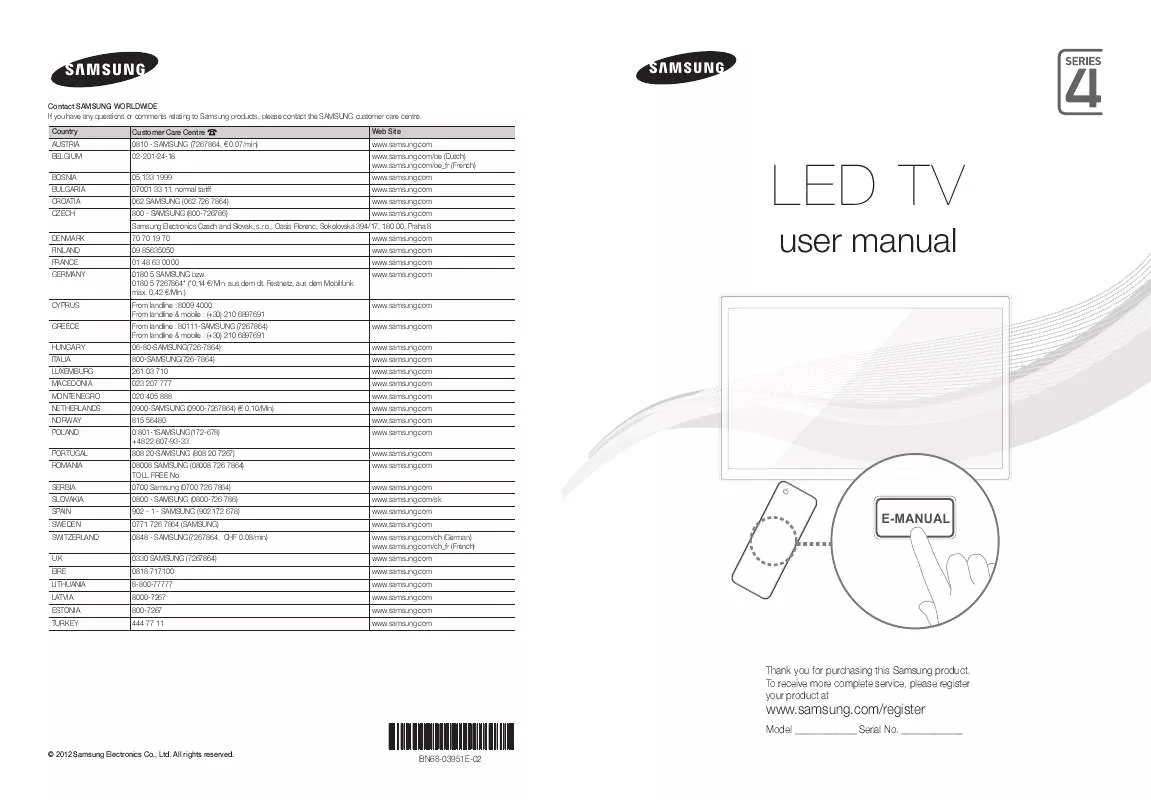 Mode d'emploi SAMSUNG UE26EH4000