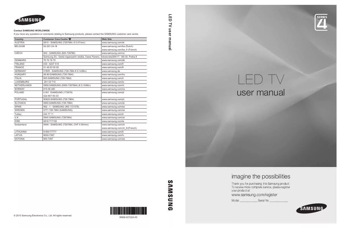 Mode d'emploi SAMSUNG UE-32C4000PW