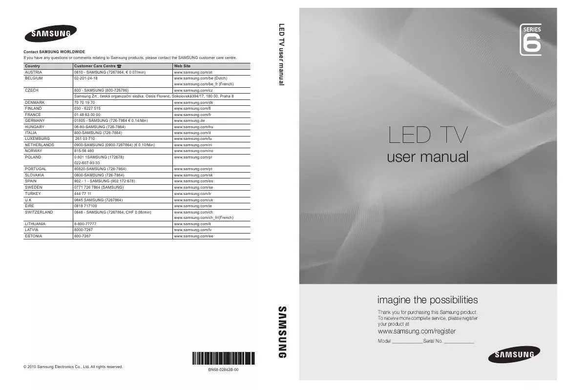 Mode d'emploi SAMSUNG UE-32C6800